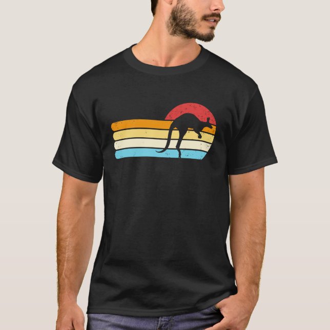 Kangaroo Retro Sunset Aussie Australia Kids Kangar T-Shirt (Front)