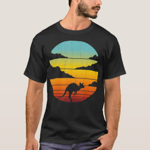 Kangaroo Retro Vintage 60s 70s Sunset Mammal Anima T-Shirt