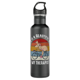 kangaroo Riding A Bicycle Life is a Beautiful Ride 710 Ml Water Bottle