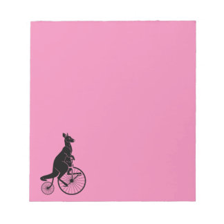 Kangaroo Riding a Bike Notepad