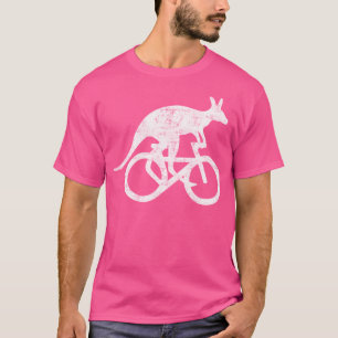 Kangaroo Riding Bicycle Funny Sport Motivation Tra T-Shirt