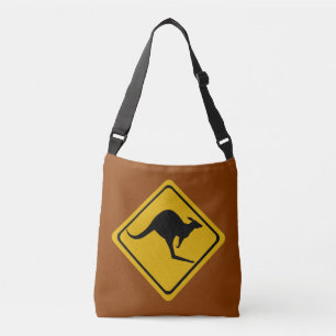 kangaroo road sign crossbody bag