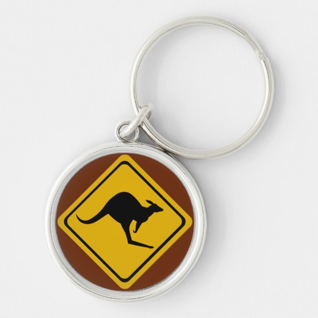 kangaroo road sign key ring (Front)