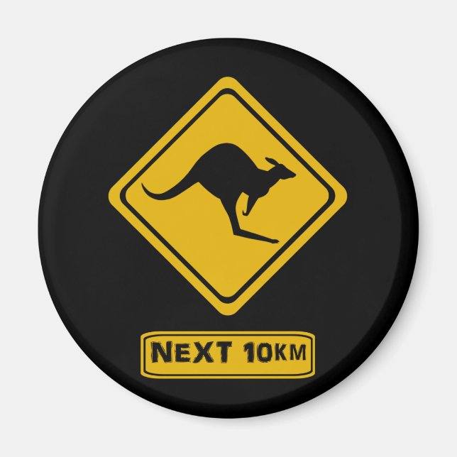kangaroo road sign magnet (Front)