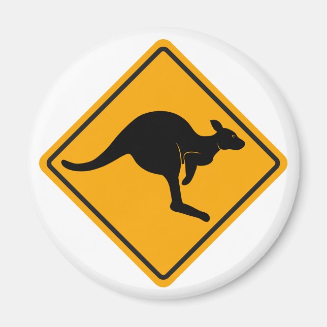 Kangaroo Road Sign Magnet (Front)