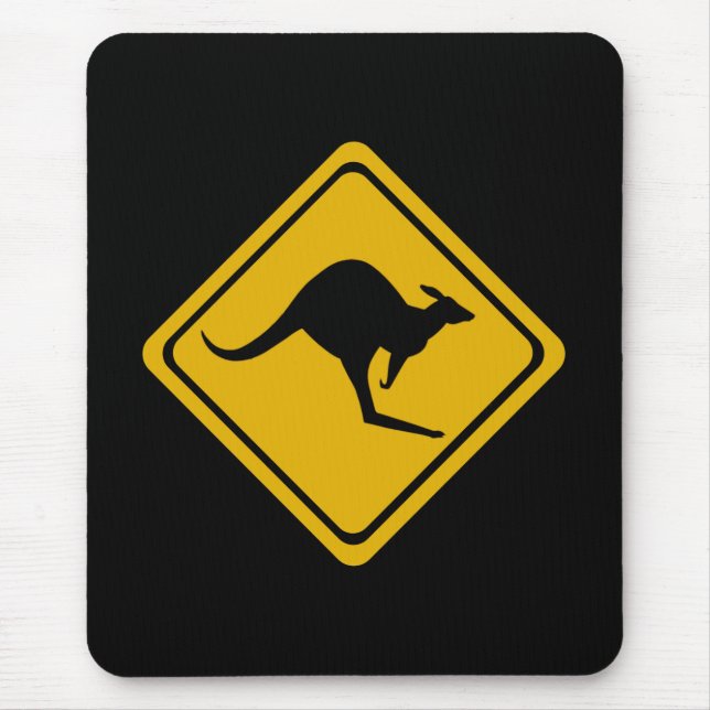 kangaroo road sign mouse mat (Front)