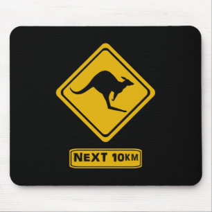 kangaroo road sign mouse mat