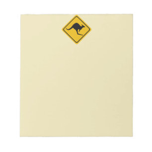 kangaroo road sign notepad