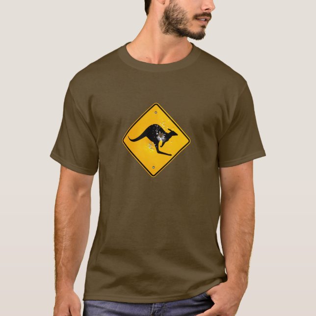 Kangaroo road sign T-Shirt (Front)