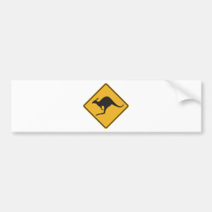 Kangaroo sign bumper sticker