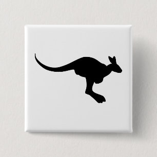 Kangaroo Silhouette 15 Cm Square Badge
