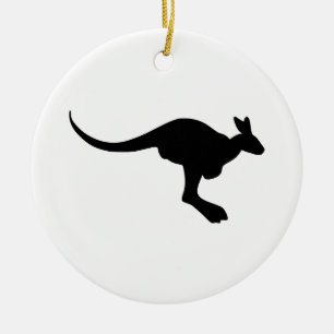 Kangaroo Silhouette Ceramic Tree Decoration