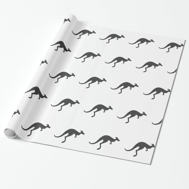 kangaroo silhouette - Choose background colour Wrapping Paper (Unrolled)