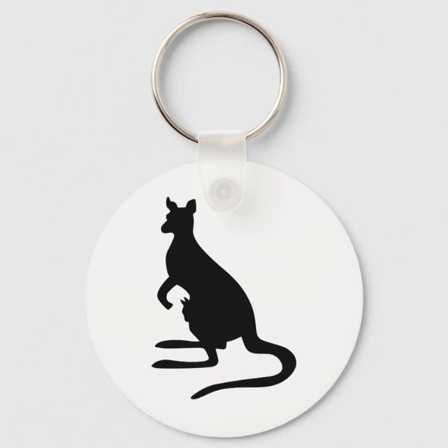 Kangaroo Silhouette Key Ring (Front)