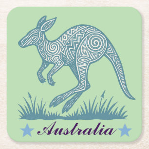 Kangaroo Square Paper Coaster