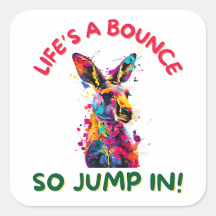 Kangaroo Square Sticker