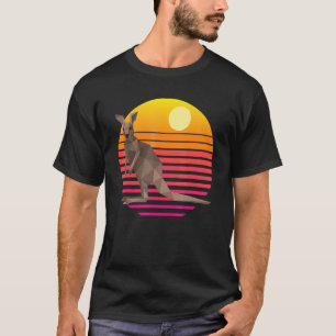 Kangaroo Sunset Australia Kangaroos Retro T-Shirt
