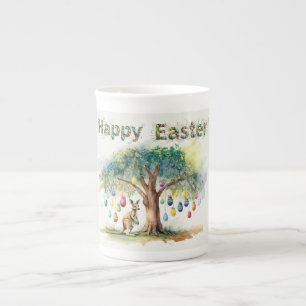 Kangaroo under gumtree with Easter eggs Bone China Mug