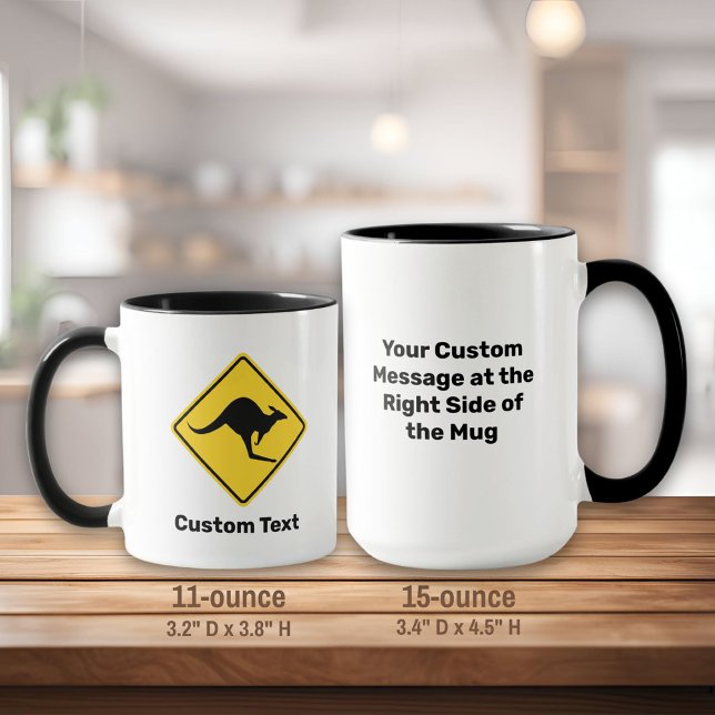 Kangaroo Warning Sign Mug (Creator Uploaded)