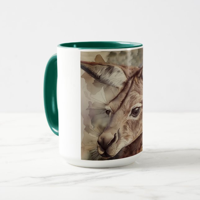 Kangaroo Watercolor Art  Mug (Front Left)