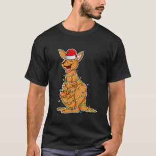 Kangaroo Wearing Santa Hat Xmas Kangaroo Lover Chr T-Shirt