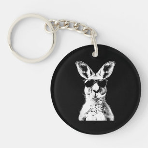 Kangaroo Wearing Sunglasses Funny Animal Australia Key Ring