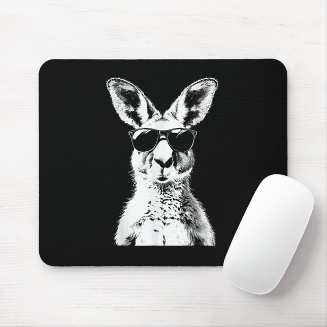 Kangaroo Wearing Sunglasses Funny Animal Australia Mouse Mat (With Mouse)