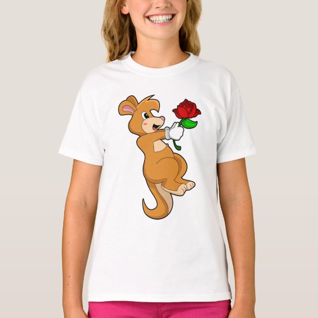 Kangaroo with Flower T-Shirt (Front)