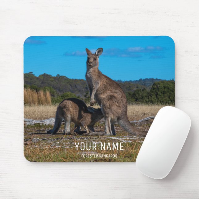 Kangaroo with nursing baby joey Tasmania Australia Mouse Mat (With Mouse)