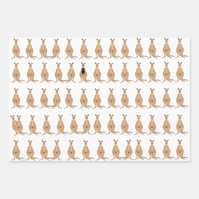 Kangaroo Wrapping Paper Sheets (Front)