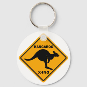 Kangaroo Xing Sign Key Ring