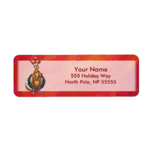 Kangaroo Xmas On Red