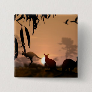 Kangaroos 15 Cm Square Badge