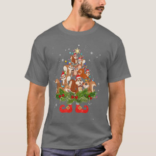 Kangaroos Christmas Tree Lights Funny Santa Hat Lo T-Shirt
