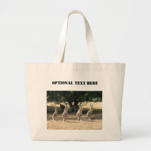 Kangaroos in a Row Large Tote Bag