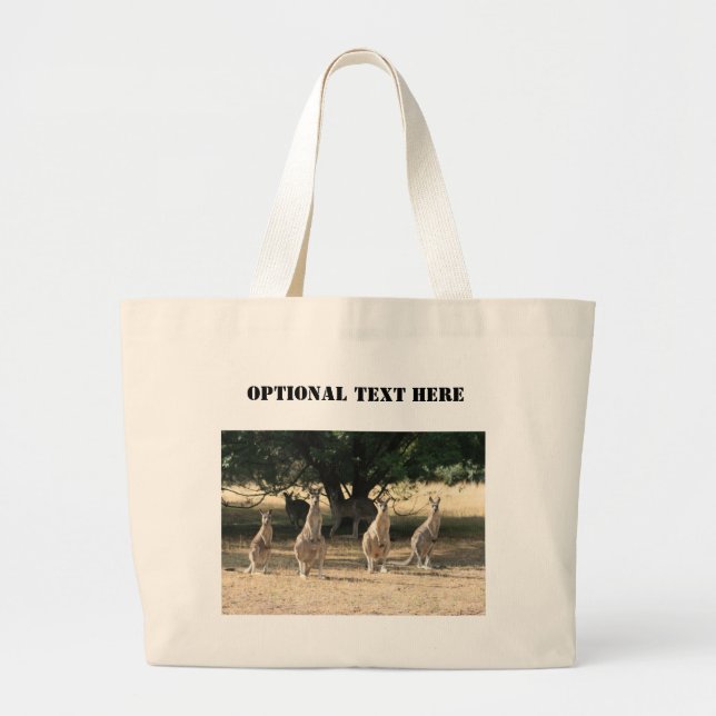 Kangaroos in a Row Large Tote Bag (Front)