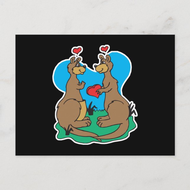 kangaroos in love postcard (Front)