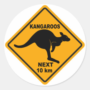 Kangaroos Next 10 km Classic Round Sticker