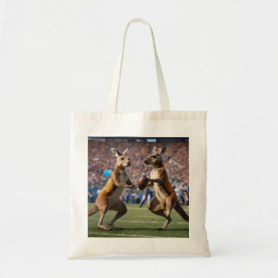 Kangaroos Playing Aussie Rules Football, Tote Bag