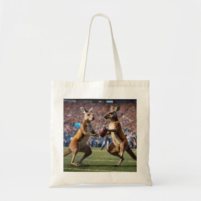 Kangaroos Playing Aussie Rules Football, Tote Bag (Front)