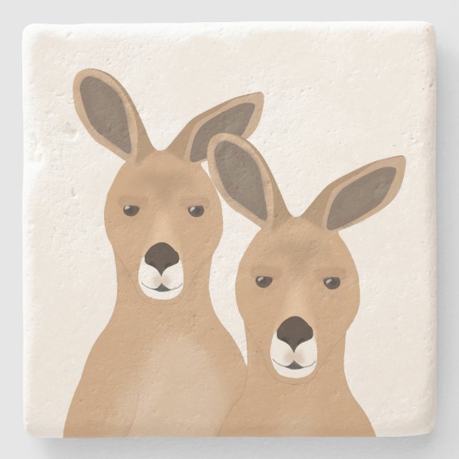 Kangaroos Stone Coaster (Front)