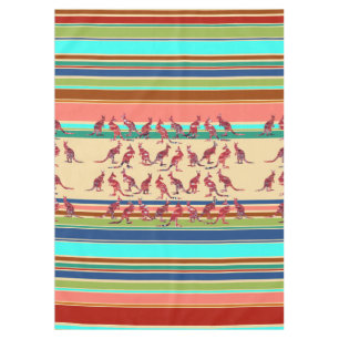 Kangaroos & Strips Pattern + ypor ideas Tablecloth