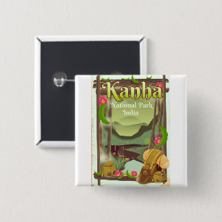 Kanha National Park India 15 Cm Square Badge