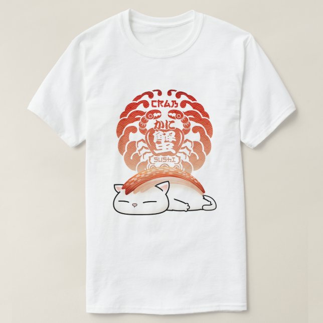 Kani Crab Sushi Cat  T-Shirt (Design Front)