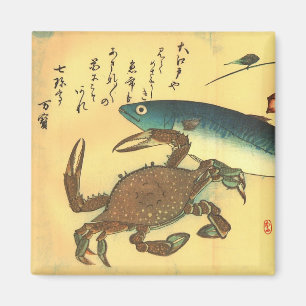 Kani or Kegani & Saba - Hiroshige's Japanese Fish Magnet