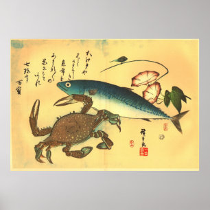 Kani & Saba - Hiroshige's Japanese Fish Print
