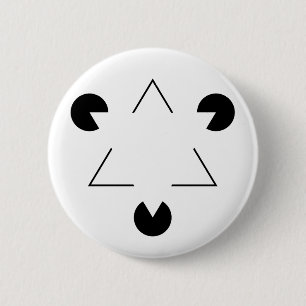 Kanizsa triangle 6 cm round badge