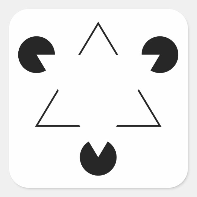 Kanizsa triangle square sticker (Front)