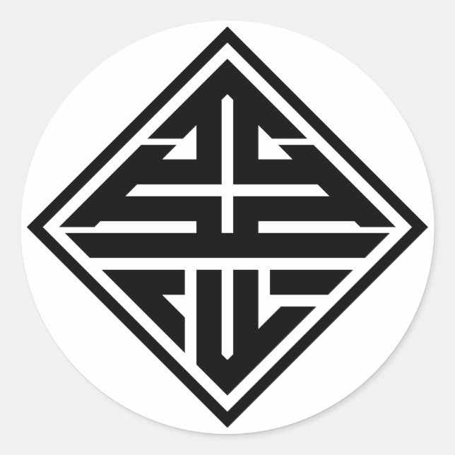 kanji "Bad" Classic Round Sticker (Front)