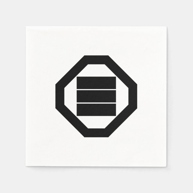 Kanji characters for three on tray napkin (Front)